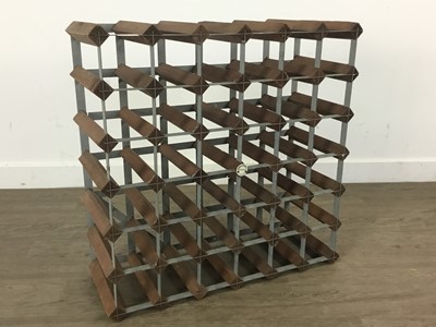 Lot 727 - METAL AND WOOD WINE RACK