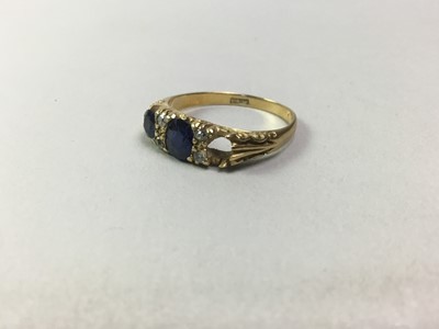 Lot 688 - PARTIAL SAPPHIRE AND DIAMOND RING