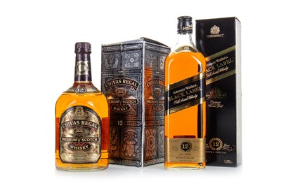 Lot 190 - CHIVAS REGAL 12 YEAR OLD 1L AND JOHNNIE WALKER 12 YEAR OLD RYDER CUP 1997 BLACK LABEL 1L