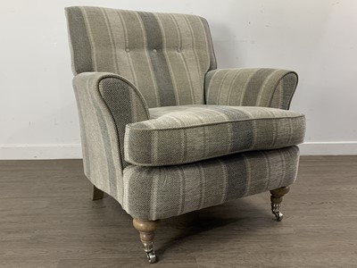 Lot 66 - MODERN UPHOLSTERED SETTEE AND ARMCHAIR