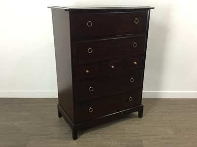 Lot 77 - STAG CHEST OF DRAWERS AND A BEDSIDE CHEST