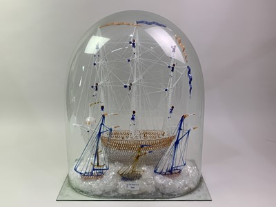 Lot 100 - VICTORIAN GLASS MODEL OF A SHIP