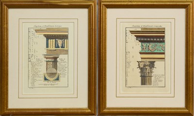 Lot 185 - A PAIR OF LATE 18TH/EARLY 19TH CENTURY FRENCH ARCHITECTURAL ENGRAVINGS