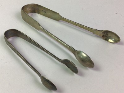 Lot 13 - TWO PAIRS OF SILVER TEA TONGS