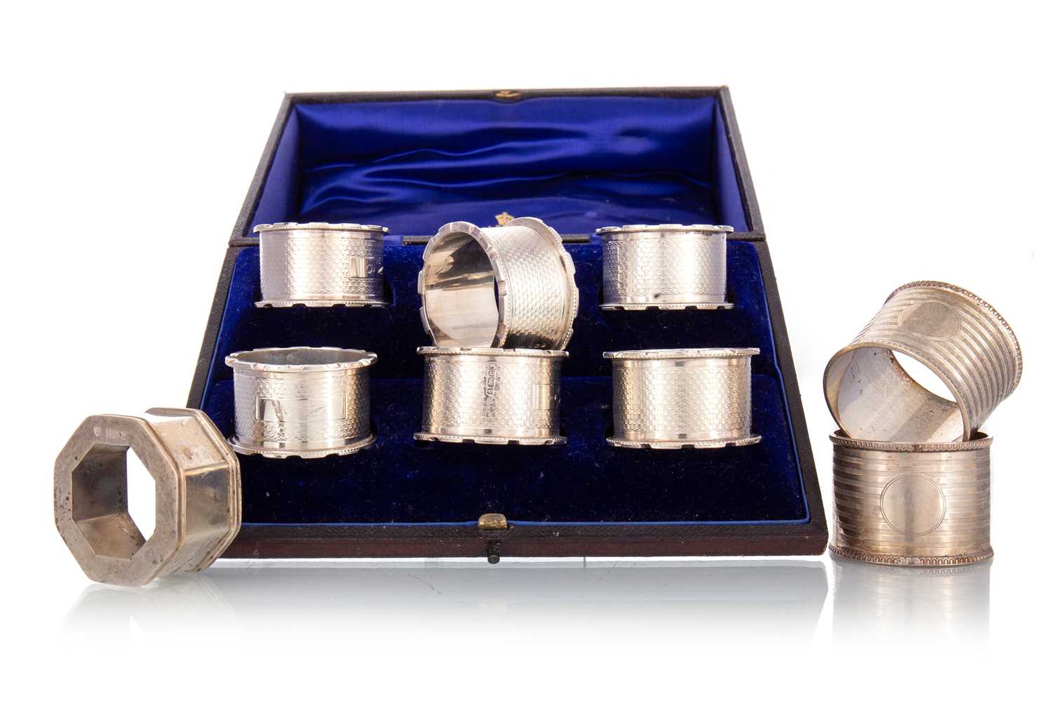 Lot 126 - SET OF SIX VICTORIAN SILVER NAPKIN RINGS