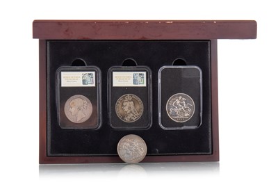 Lot 86 - THE QUEEN VICTORIA SILVER CROWN SET, TWO CASED SETS
