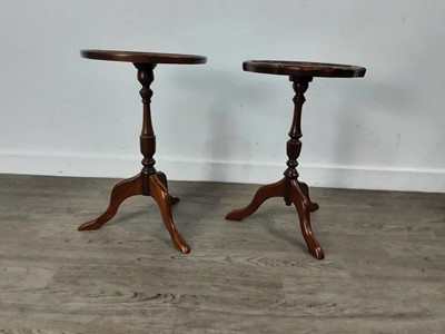 Lot 137 - TWO REPRODUCTION MAHOGANY WINE TABLES