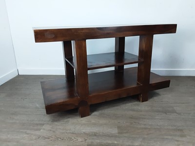 Lot 201 - HARDWOOD SIDE TABLE