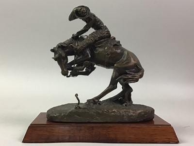 Lot 213 - THREE FREDERICK REMINGTON FOR FRANKLIN MINT BRONZED FIGURES