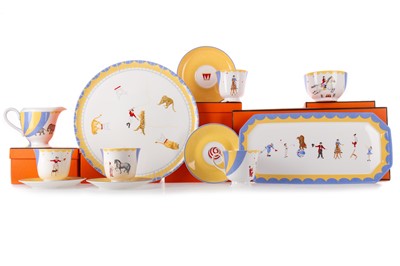 Lot 363 - HERMES, 'CIRCUS' PATTERN PORCELAIN COFFEE SERVICE