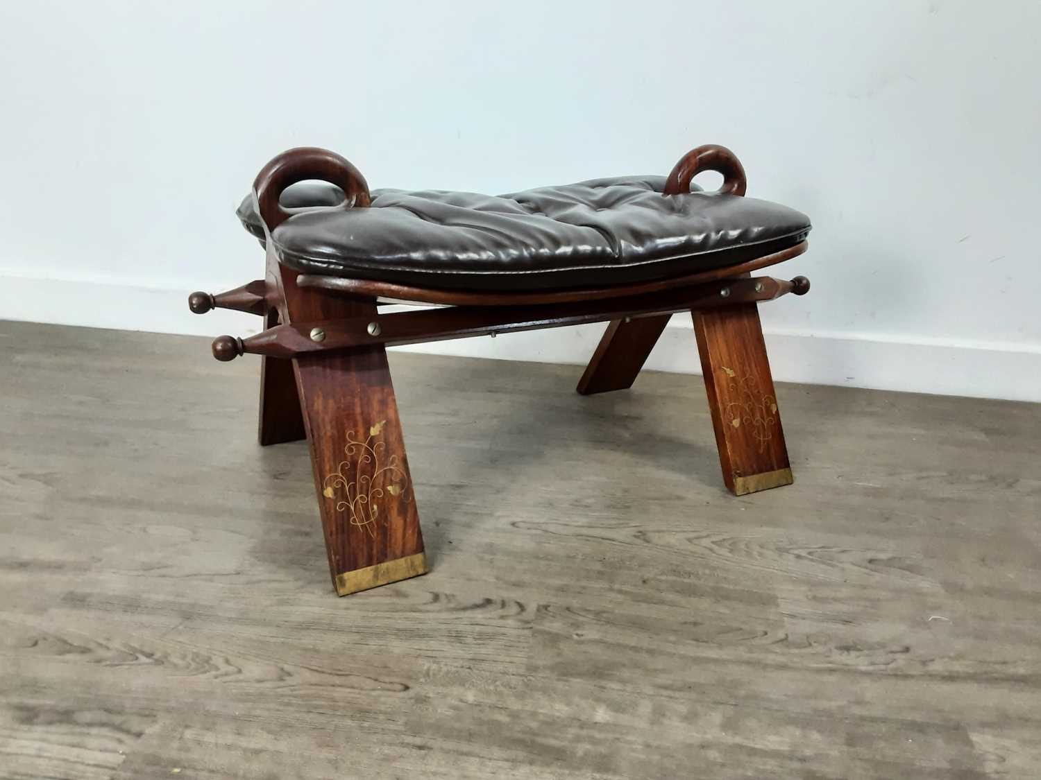 Lot 242 - CAMEL SADDLE STOOL