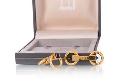 Lot 140 - DUNHILL, PAIR OF GILT METAL CUFFLINKS