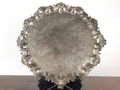 Lot 147 - LARGE AND IMPRESSIVE GEORGE III SILVER SALVER