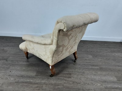 Lot 1241 - COPE & COLLINSON, VICTORIAN SCROLL EASY CHAIR