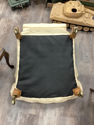 Lot 1241 - COPE & COLLINSON, VICTORIAN SCROLL EASY CHAIR