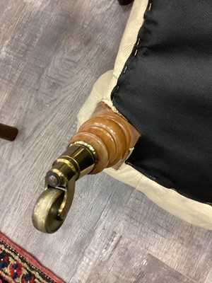 Lot 1241 - COPE & COLLINSON, VICTORIAN SCROLL EASY CHAIR