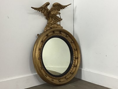 Lot 361 - REPRODUCTION REGENCY STYLE GILT WALL MIRROR