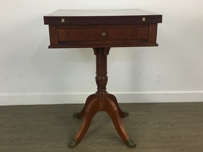 Lot 465 - REPRODUCTION MAHOGANY INLAID CARD TABLE