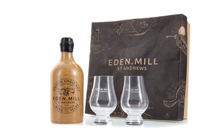 Lot 214 - EDEN MILL 15 YEAR OLD DISTILLER'S CHOICE 50CL GIFT PACK WITH 2 GLASSES