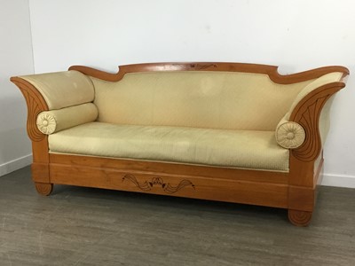 Lot 456 - EMPIRE STYLE CHERRY WOOD SETTEE