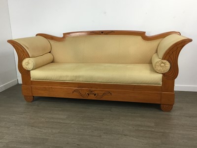 Lot 457 - EMPIRE STYLE CHERRY WOOD SETTEE