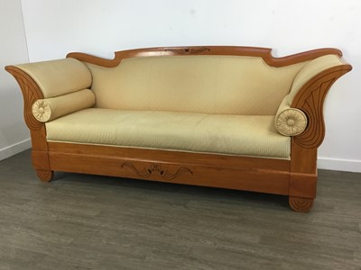 Lot 458 - EMPIRE STYLE CHERRY WOOD SETTEE