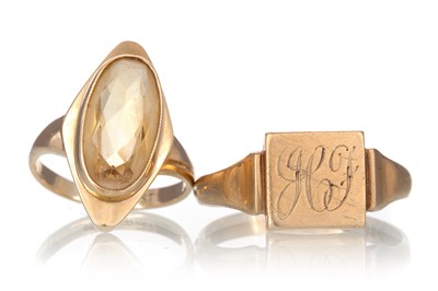 Lot 495 - TWO GOLD RINGS