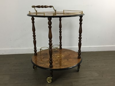 Lot 406 - VINTAGE ITALIAN MARQUETRY DRINKS TROLLEY