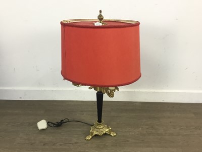 Lot 483 - TABLE LAMP WITH ORANGE SHADE