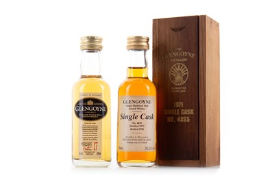 Lot 309 - GLENGOYNE 1971 SINGLE CASK #4855 MINIATURE AND 17 YEAR OLD MINIATURE