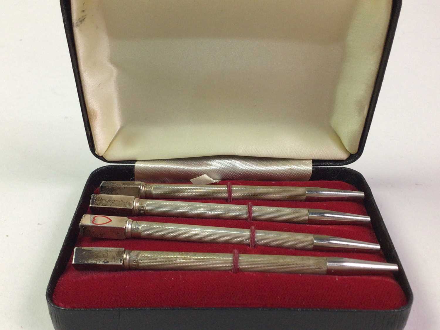Lot 379 - SET OF FOUR SILVER BRIDGE PENS