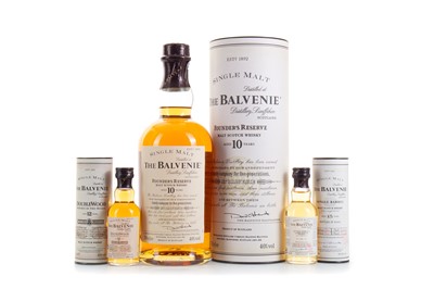 Lot 267 - BALVENIE 10 YEAR OLD FOUNDER'S RESERVE AND TWO MINIATURES