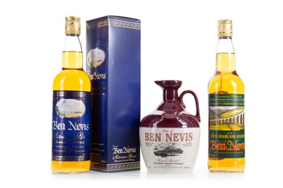 Lot 222 - DEW OF BEN NEVIS CERAMIC DECANTER, MILLENNIUM BLEND AND WEST HIGHLAND RAILWAY EDITION