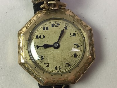 Lot 423 - LADY'S GOLD CASED WRIST WATCH