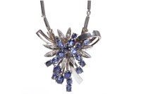 Lot 32 - SAPPHIRE AND DIAMOND NECKLACE of floral spray...
