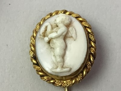 Lot 434 - VICTORIAN CAMEO LAPEL PIN