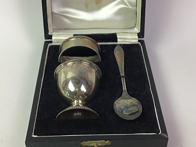 Lot 444 - SILVER CHRISTENING SET