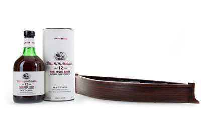 Lot 361 - BUNNAHABHAIN 12 YEAR OLD FEIS ILE 2005 PORT WOOD FINISH AND BOAT PLINTH