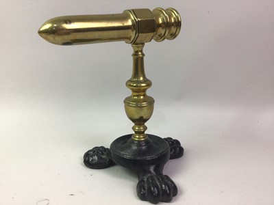 Lot 542 - VICTORIAN BRASS AND IRON GOFFERING IRON