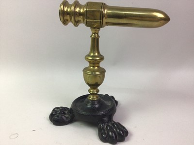 Lot 542 - VICTORIAN BRASS AND IRON GOFFERING IRON