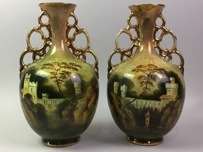 Lot 477 - PAIR OF CERAMIC VASES