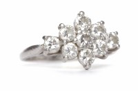 Lot 50 - DIAMOND CLUSTER RING set with nine round...