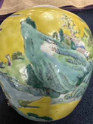 Lot 1147 - TWO CHINESE FAMILLE JAUNE GINGER JARS