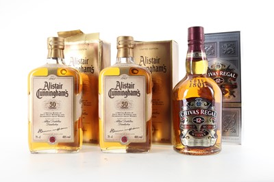 Lot 31 - 2 BOTTLES OF ALISTAIR CUNNINGHAM'S 50 YEARS 75CL AND CHIVAS REGAL 12 YEAR OLD