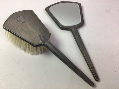 Lot 133 - SILVER HAND BRUSH AND MIRROR