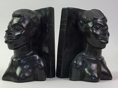 Lot 82 - PAIR OF AFRICAN CARVED HARDWOOD BOOKENDS