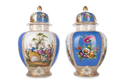 Lot 1250 - HELENA WOLFSON, PAIR OF PORCELAIN VASES