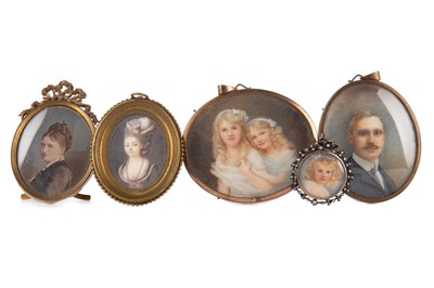 Lot 1316 - FOUR PORTRAIT MINIATURES