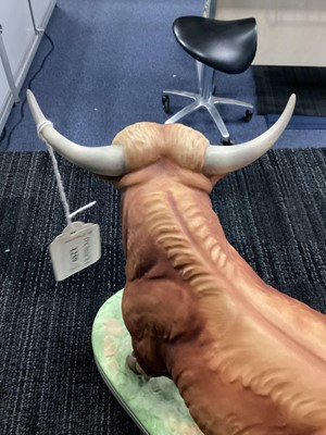 Lot 1259 - DORIS LINDNER FOR ROYAL WORCESTER, MODEL OF A HIGHLAND BULL