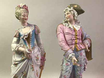 Lot 143 - PAIR OF CERAMIC FIGURES OF A MAN AND LADY